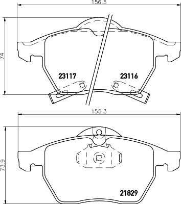 HELLA PAGID 8DB355008041 Bremžu uzliku kompl
