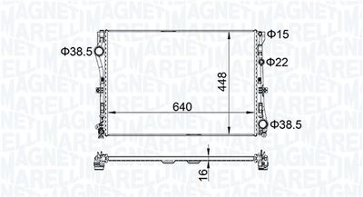 Радиатор, охлаждение двигателя MAGNETI MARELLI 350213205400