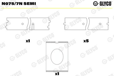 Sadales vārpstas gultnis GLYCO N075/7N SEMI