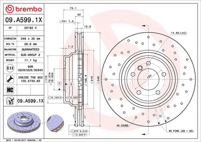 Тормозной диск BREMBO 09.A599.1X