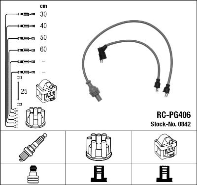 Augstsprieguma vadu komplekts NGK 0842