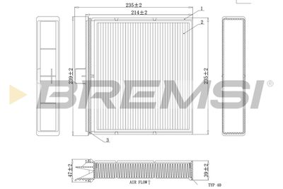 Фильтр, воздух во внутренном пространстве BREMSI FC0401