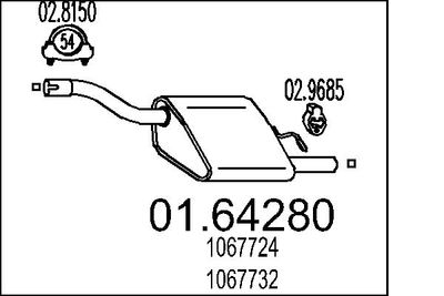Глушитель выхлопных газов конечный MTS 01.64280