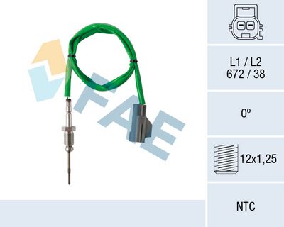 Датчик, температура выхлопных газов FAE 68627