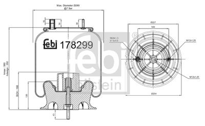 Pneimoatsperes spilvens, Pneimopiekare FEBI BILSTEIN 178299