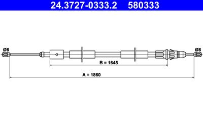 Тросик, cтояночный тормоз ATE 24.3727-0333.2