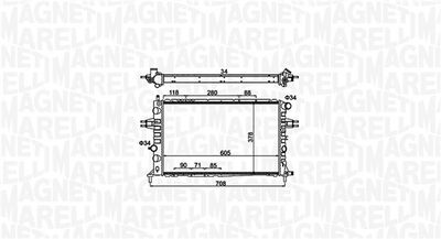 Радиатор, охлаждение двигателя MAGNETI MARELLI 350213192300