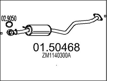 Vidējais izpl. gāzu trokšņa slāpētājs MTS 01.50468