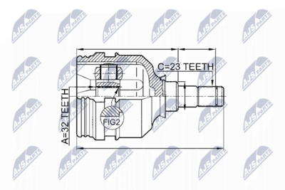 Шарнирный комплект, приводной вал NTY NPW-TY-002