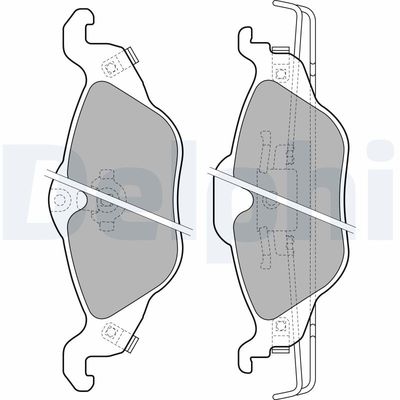 Комплект тормозных колодок, дисковый тормоз DELPHI LP1673