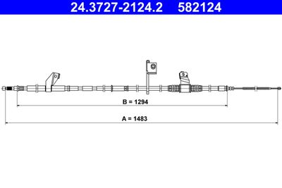 Тросик, cтояночный тормоз ATE 24.3727-2124.2