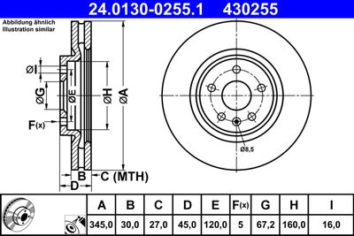 Тормозной диск ATE 24.0130-0255.1