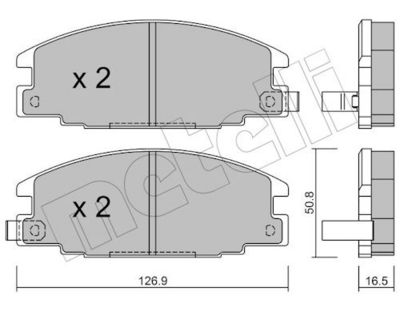 Комплект тормозных колодок, дисковый тормоз METELLI 22-0244-0