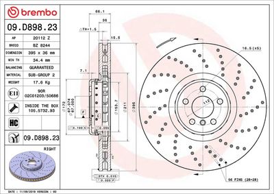 Bremžu diski BREMBO 09.D898.23