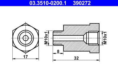 Адаптер, трубопровод тормозного привода ATE 03.3510-0200.1