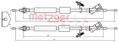 Тросик, cтояночный тормоз METZGER 10.5371