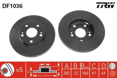 Bremžu diski TRW DF1036