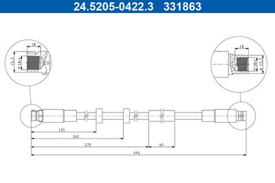 Bremžu šļūtene ATE 24.5205-0422.3