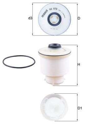 Топливный фильтр MAHLE KX 573D