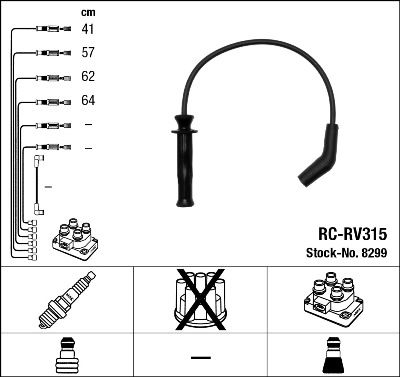 Augstsprieguma vadu komplekts NGK 8299