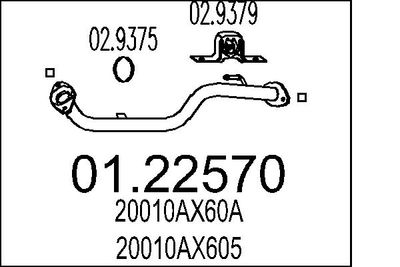 Труба выхлопного газа MTS 01.22570