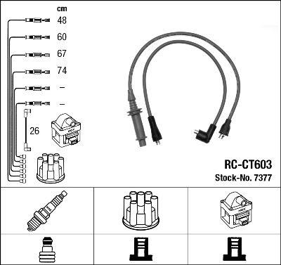 Augstsprieguma vadu komplekts NGK 7377