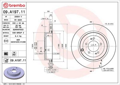 Тормозной диск BREMBO 09.A197.11