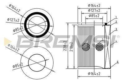 Воздушный фильтр BREMSI FA2197