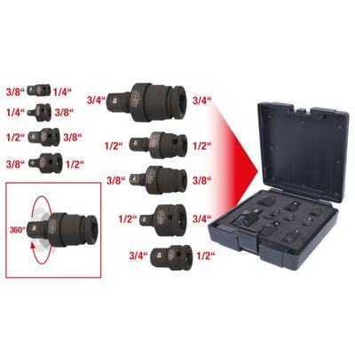 Palielin./Samazin. adapteru komplekts, Sprūdrata uzgr. atsl. KS TOOLS 515.0100