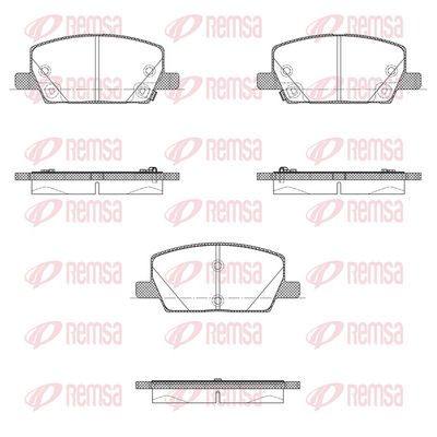 Bremžu uzliku kompl., Disku bremzes REMSA 1670.02