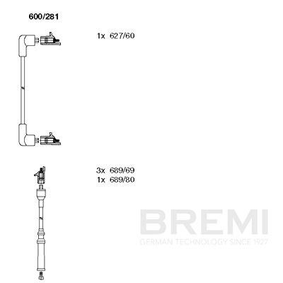 Augstsprieguma vadu komplekts BREMI 600/281