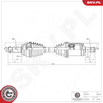 Piedziņas vārpsta ESEN SKV 40SKV108