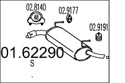 Глушитель выхлопных газов конечный MTS 01.62290