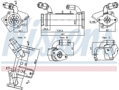 Радиатор, рециркуляция ОГ NISSENS 989474