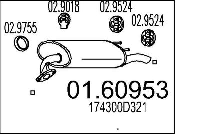 Глушитель выхлопных газов конечный MTS 01.60953