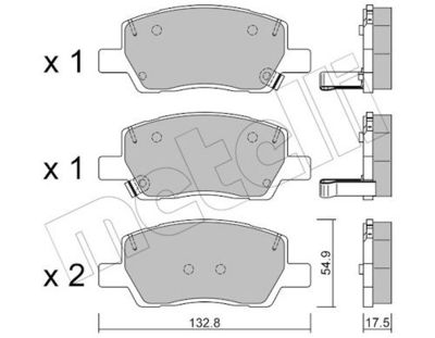 Bremžu uzliku kompl., Disku bremzes METELLI 22-1296-0