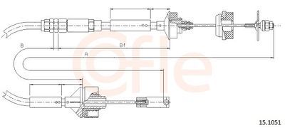 Трос, управление сцеплением COFLE 92.15.1051