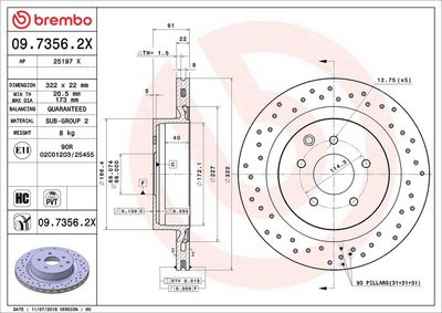 Bremžu diski BREMBO 09.7356.2X