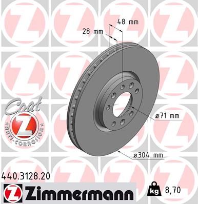 Тормозной диск ZIMMERMANN 440.3128.20