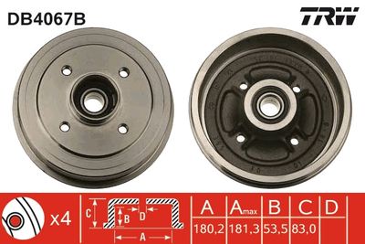 Bremžu trumulis TRW DB4067B