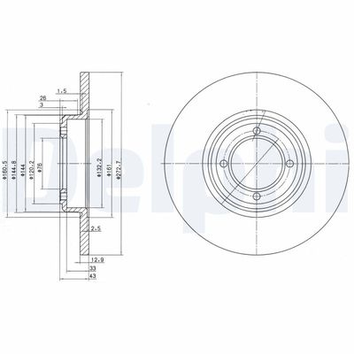 Тормозной диск DELPHI BG2114
