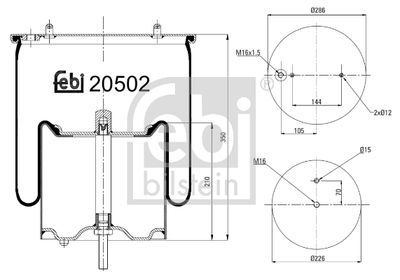 Pneimoatsperes spilvens, Pneimopiekare FEBI BILSTEIN 20502