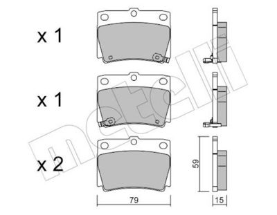 Комплект тормозных колодок, дисковый тормоз METELLI 22-0484-0