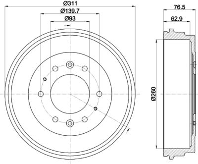 Тормозной барабан HELLA 8DT 355 301-841