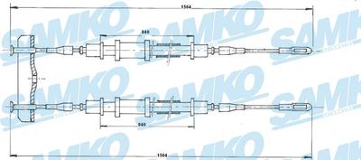 Тросик, cтояночный тормоз SAMKO C1347B