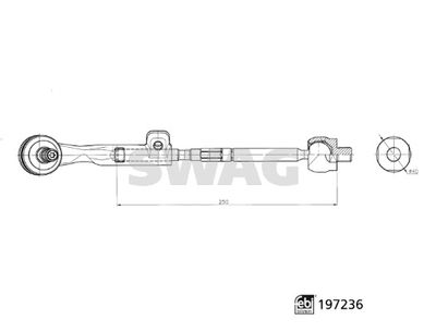 Осевой шарнир, рулевая тяга SWAG 33 11 2518