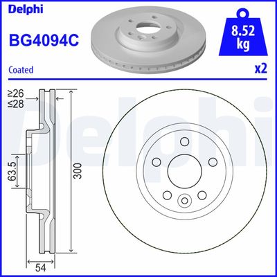 Тормозной диск DELPHI BG4094C