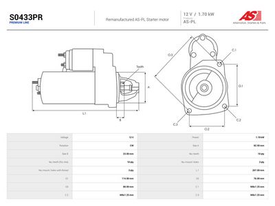 Starteris AS-PL S0433PR