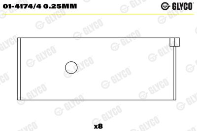 Шатунный подшипник GLYCO 01-4174/4 0.25mm