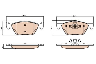 Bremžu uzliku kompl., Disku bremzes TRW GDB2067